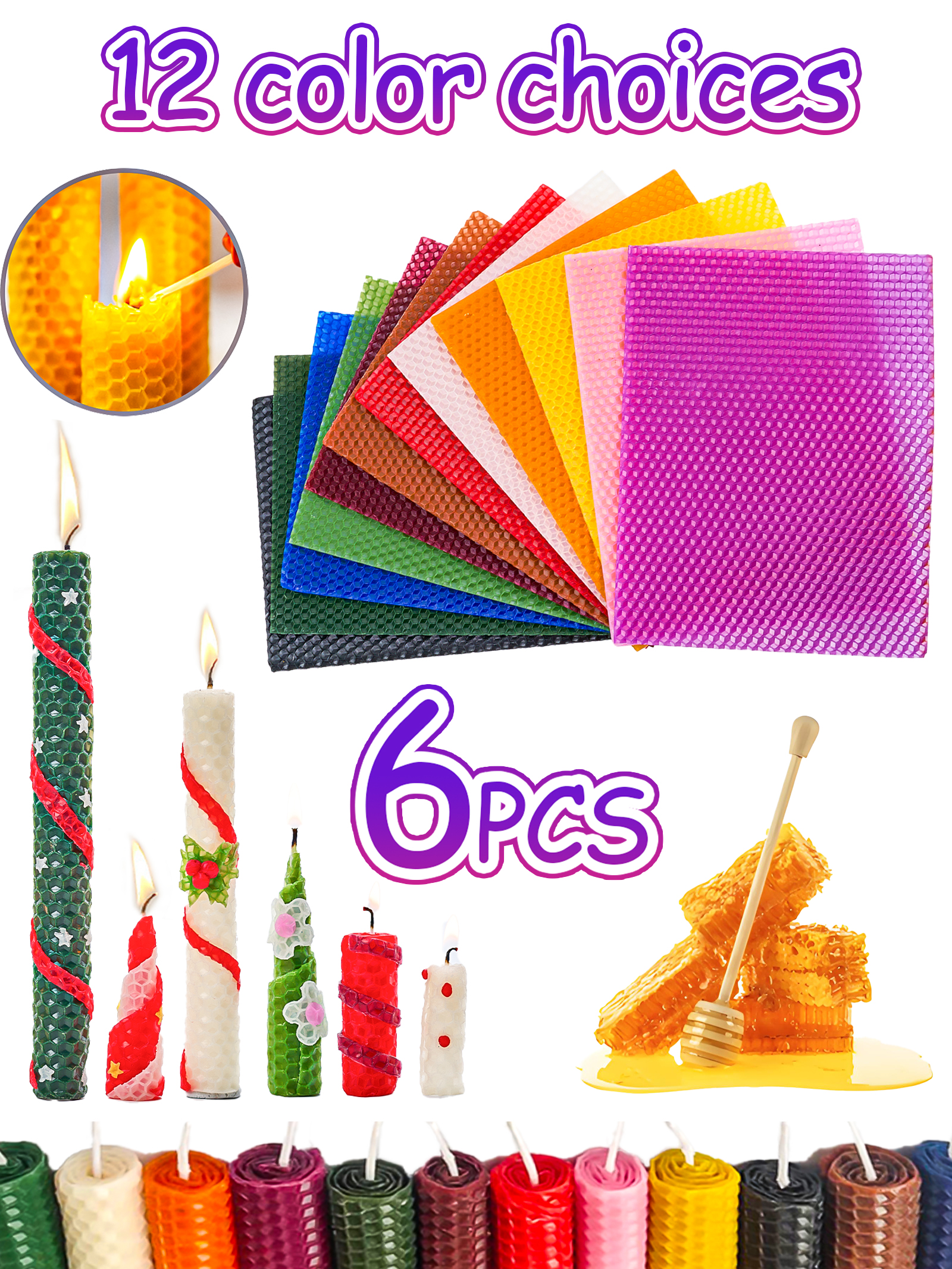 6pcs 15*20cm Color Beeswax She - Beeswax Sheet Roll ulasan dan harga