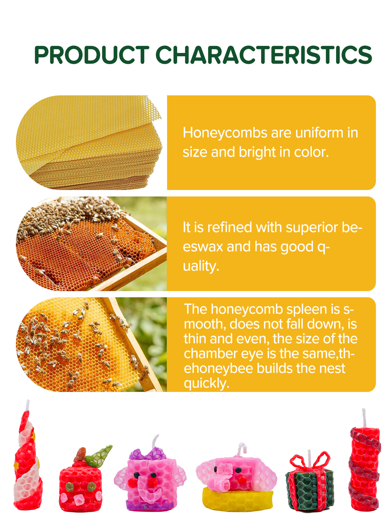 6pcs 15*20cm Color Beeswax She - Beeswax Sheet Roll ulasan dan harga