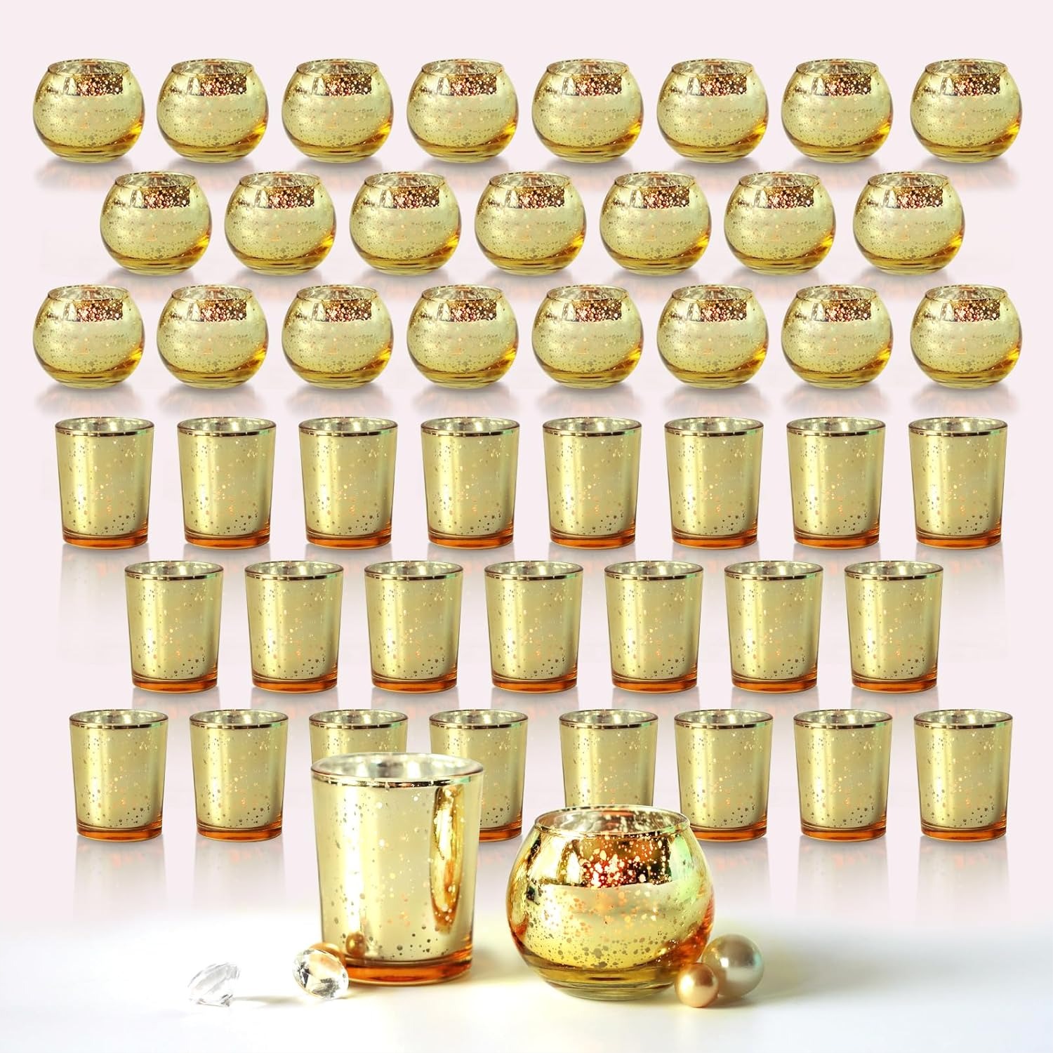 48Pcs Gold Votive Candle Holde - Candle Supplies In Bulk ulasan dan harga