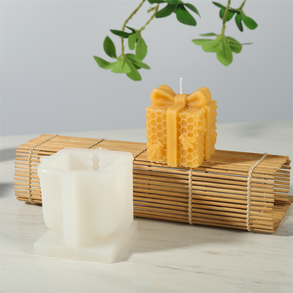 Honeycomb Bow Gift Box Silicon - Candle Supplies Beeswax ulasan dan harga