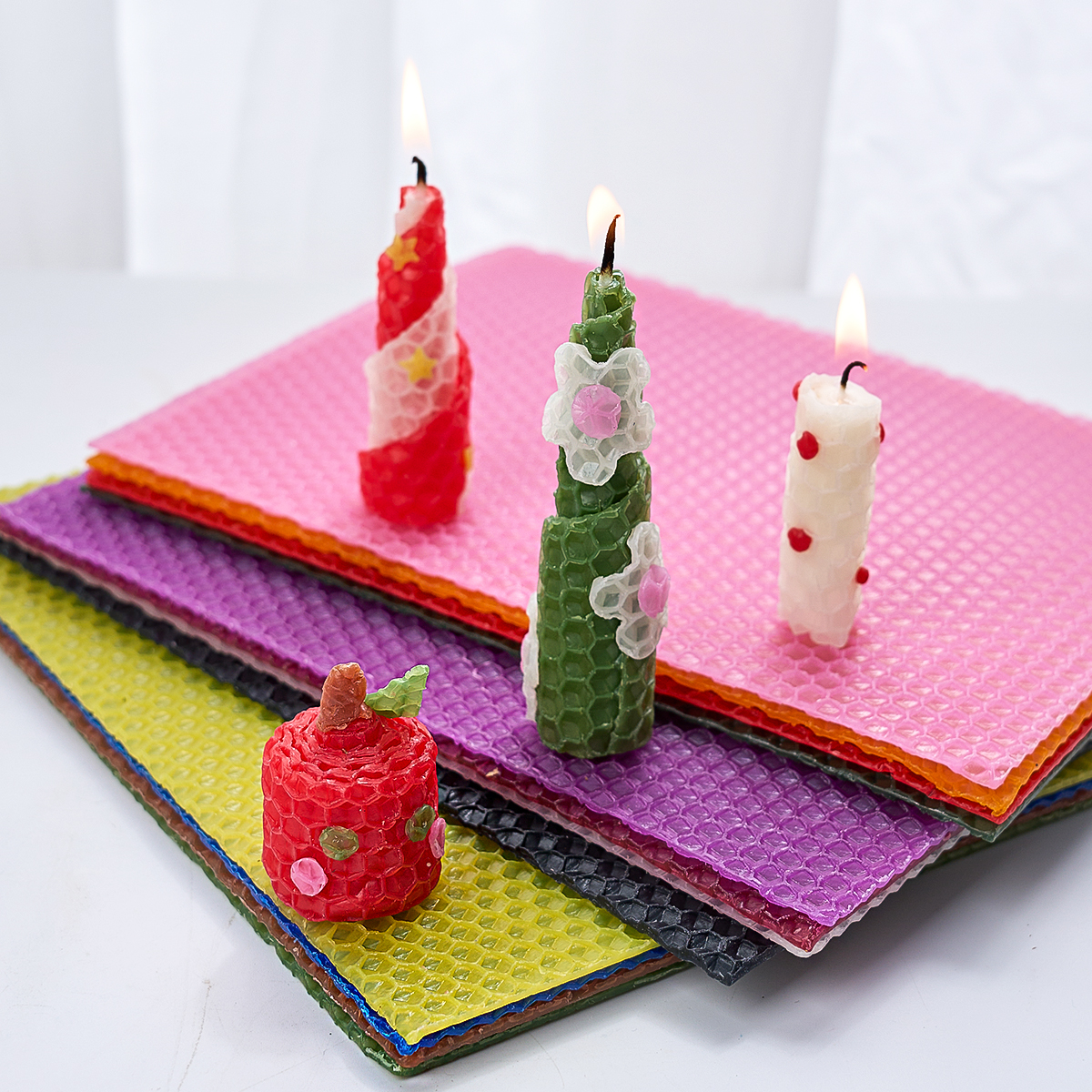 15*20Cm 6Pcs 12Colors Colored  - Beeswax Sheet Roll ulasan dan harga