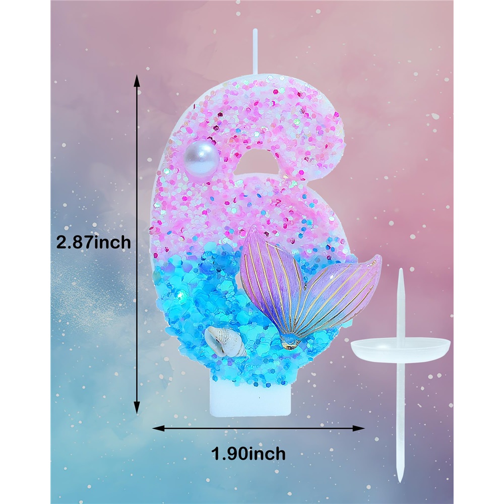 Mermaid Themed Birthday Candle - Candle Supplies Beeswax ulasan dan harga