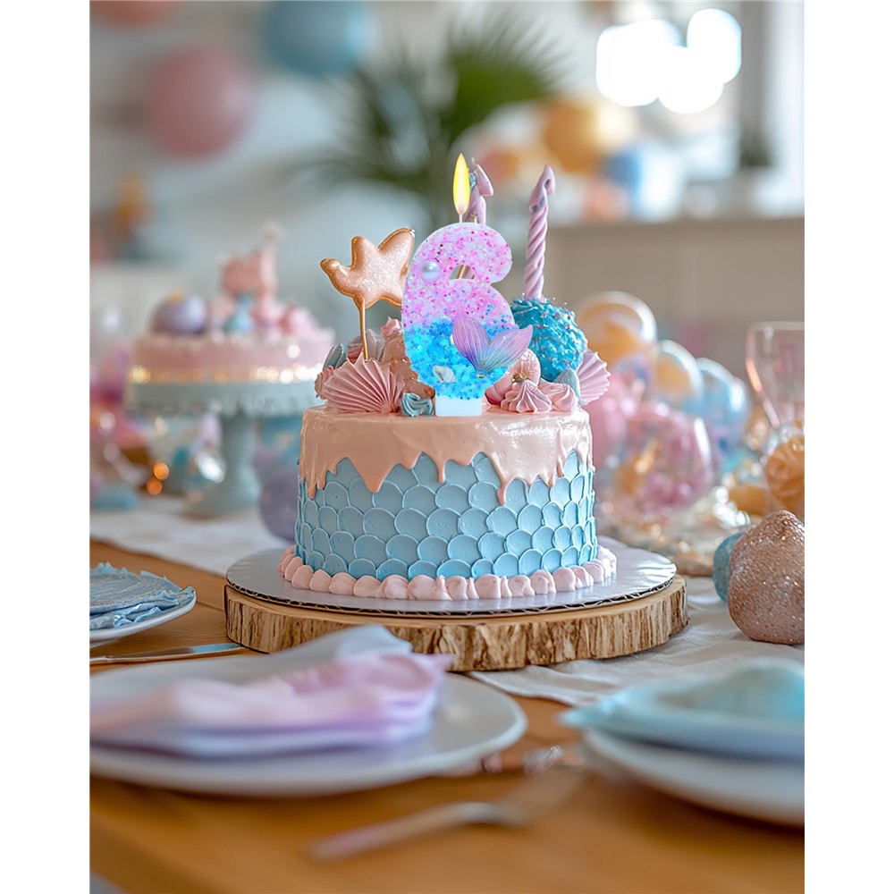 Mermaid Themed Birthday Candle - Candle Supplies Beeswax ulasan dan harga